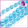 Blue crystal glass teardrop faceted beads 8*12mm